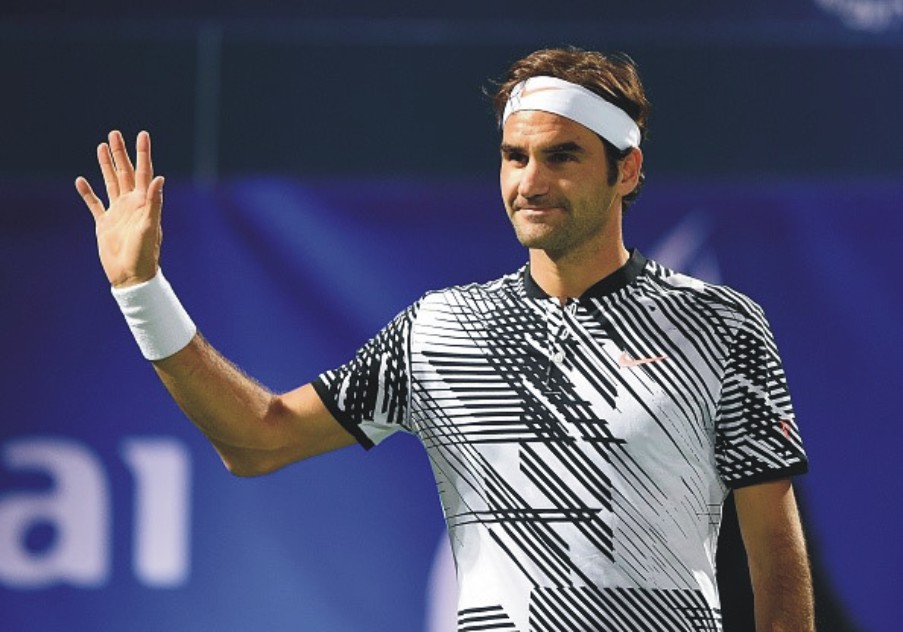  Federer以6比1，6比3 打敗法國選手Benoit Paire